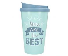 Depesche 2180.044 To-Go - Taza de plástico con texto You Are The Best, 350 ml, color azul y multicolor