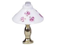 Kahlert Licht 0104405 - Lámpara de Mesa con pie de latón, Color Blanco y Rosa