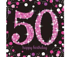 Amscan - 9900611 33 cm celebración 50th servilletas de papel