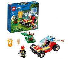 LEGO City Fire - Incendio en el Bosque, Set de Construcción, Incluye un Buggy con Cañón de Agua de Juguete, una Minifigura de Bombero y un Búho, a Partir de 5 Años (60247)