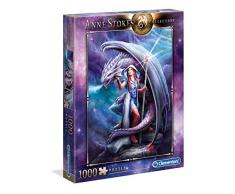 Clementoni- Puzzle 1000 Piezas Anne Stokes Dragon Mage (39525.5)