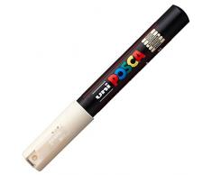 Posca Rotulador Negro de Punta extrafina PC-1M, Color Blanco Crema