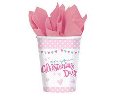 Amscan International – 9901939 266 ml en su christtening día rosa vasos de papel