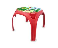 Jamara 460751 - Mesa Infantil XL de plástico Resistente, Apta para Interiores y Exteriores, impresión en la Mesa, Bordes Redondeados, pies de Goma Antideslizantes, Color Rojo