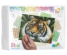 PIXEL P090028 Mosaik Papel de Regalo de Tigre, Imagen Aprox. 25,4 x 20,3 cm, para niños y Adultos, Multicolor