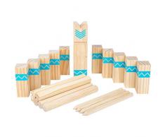 Small Foot-Juego Vikingo Kubb Active Juguetes para apilar y Encajar, Color marrón (12036)