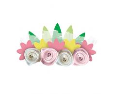 amscan 9909889 – Diadema de Flores, 4 Unidades, Corona de Pelo con Ramos, Diadema, Tocado para niños, cumpleaños, Fiesta, Carnaval, Fiesta temática