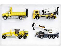 Matchbox Equipo de Trabajo Pack 4 coches de juguete, regalo para niños +3 años (Mattel HCC07)