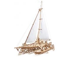 UGEARS Trimarán Merihobus - Puzzle 3D Modelo Mecánico de Madera DIY Maqueta para Construir el Barco