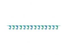 Unique Party- Mermaid Garland Guirnalda Papel Brillante Sirena, Multicolor, 2,7 m (58328)