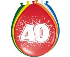 Folat 8714572082402 globo para fiesta - Globos para fiesta (Multicolor, Ovalado, Cumpleaños, 40 año(s), 40 año(s), 8 pieza(s))
