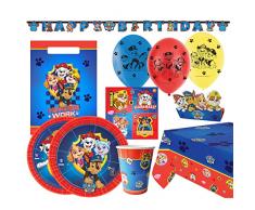 amscan 0364-66-Juego de vajilla desechable y decoración, diseño de Perros, héroes, Animales, cumpleaños Infantiles, Fiestas temáticas, Multicolor (9050 0364-66)
