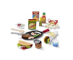 Melissa & Doug Tacos y tortillas Juego de accesorios de cocina y comida de juguete, Juego creativo con comida mexicana, 43 piezas de alta calidad, Regalo para niños o niñas de 3 4 5 6 7 8 años