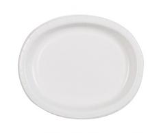 Unique Party- Paquete de 8 platos ovalados de papel, Color blanco (31039) , color/modelo surtido