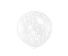 Unique Party- Globos confeti, Color blanco (58114)