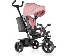 LIONELO Haari Bicicleta 2 en 1 Menores hasta 25 kg 1,5-5 años Triciclo- Carrito Cesta espaciosa, Bolsa y portavasos Cinturones de 3 Puntos con Fundas Toldo Reposapiés Rosa