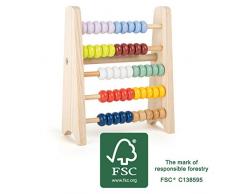 small foot company- Pequeña Regla de cálculo para Llevar Educate, Hecha de Madera FSC 100% certificada, con Cinco Filas Juguetes, Multicolor (Small Foot by Legler 11168)