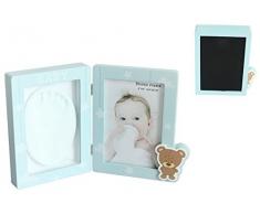 Disok Portafotos huellasBaby Boy, azul Multicolor (6538-AZ