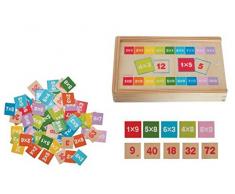 Woodyland Didáctica Juguetes multiplicar y Dividir Matemáticas Aprendizaje en una Caja de Madera (81 Piezas)