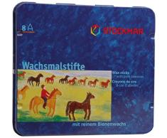 STOCKMAR 31 000 - Estuche de Metal con 8 lápices de Colores de Cera de Abejas Resistentes [Importado de Alemania]