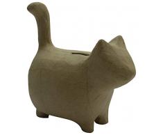 Décopatch AC841C – Un Soporte de Papel marrón pulpado, 14 x 8,5 x 15 cm, Hucha de Gato de pie