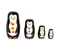 Small Foot 10619 - Figura Decorativa de pingüino (Madera, 4 tamaños y Colores, coordinación Ojo)