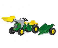 Rolly Toys 023110 John Deere - Tractor a pedales con pala frontal y remolque (168 cm), verde y amarillo [Importado de Alemania]