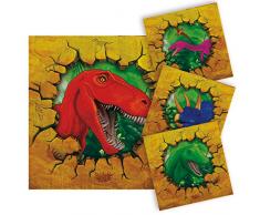 Folat B.V. Servilletas Dino Party, Aprox. 25 x 25 cm, 16 Unidades