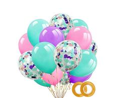 A+ 40 globos de confeti, 30 cm, lila, rosa, verde menta, confeti, globos para fiestas de boda, decoración de cumpleaños, decoración de fiestas, día de San Valentín