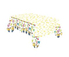 amscan 9907316 Minions Party Time - Mantel (Papel, 120 x 180 cm), diseño de cumpleaños Infantil