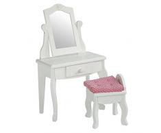 Mesa y banco de tocador de madera para muñecas de 45,7 cm Olivias World TD-0207A