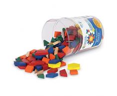 Learning Resources- Bloques geométricos de Madera de 1cm (Juego de 250), Color (0 LER0334) , color/modelo surtido