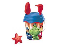 Mondo Toys - BUCKET SET + WATER CAN AVENGERS - Juego de cubo de arena ø17 cm con jarra de agua - Juego de playa (6 piezas) para niños a partir de 3 años - 28431
