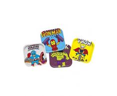 Marvel Avengers- Platos de papel cuadrados, 4 unidades, Color verde (Procos Partyware 78410)