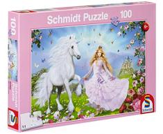Schmidt Spiele 55565 - Puzzle de 100 piezas diseño Princesa de los unicornios