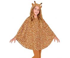 Widmann Disfraz infantil de jirafa 48158 48158, poncho con capucha, manta, fiesta temática, carnaval, niña, multicolor, talla única para la mayoría de los niños