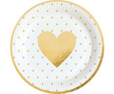 amscan plato metalizado 23 cm Everyday Love, Multicolor, 7am9903114 