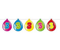 Folat - Guirnalda con Globos De Cumpleaños 3 años - Multicolor - 10 Metros