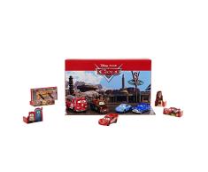 Cars Disney Pixar Cars Pack de 5 Vehículos de Colección , 5 Coches, Desplegable, Póster y Piezas Perforadas , Regalo para Coleccionistas y Niños de 3+ Años