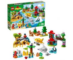 LEGO DUPLO Town - Animales del Mundo, Juguete de construcción didáctico con Animales, incluye una Avioneta para moverte de un Continente a Otro (10907)
