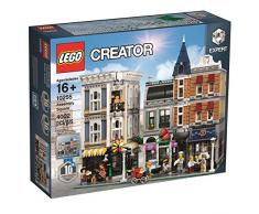 LEGO Creator Expert-Gran Plaza, Set de construcción con Edificios de Juguete, Locales comerciales, Artistas y Adornos callejeros (10255)