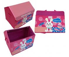 GMMH Diseño Caja Juegos Casa Conejo 42 cm x 31 cm x 34 cm Caja de Almacenamiento Caja de Juguetes Compartimiento de almacenaje Muebles para niños