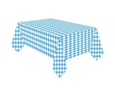amscan 9904817 - Mantel de Papel con diseño de Baviera, tamaño 115 x 175 cm, Color Azul y Blanco, Mantel de Papel, Banco, Oktoberfest, Mesa, decoración, Fiesta temática, Fiesta en el jardín