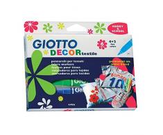 Giotto 4948 00 Decor Textile - Rotuladores para textil (funda para colgar, 6 colores)