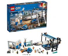 LEGO City Space - Ensamblaje y Transporte del Cohete, Juguete de Nave Espacial de Construcción Inspirado en la NASA con Vehículos y Astronautas para Niños y Niñas a Partir de 7 Años (60229)
