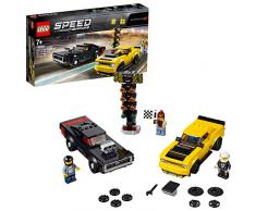 LEGO Speed Champions - Dodge Challenger SRT Demon de 2018 y Dodge Charger R/T de 1970, juguete de construcción de coches deportivos (75893)