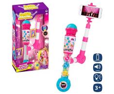 JUINSA Micrófono Selfie luz y Sonidos Caja 21x38cm Color Rosa 96809