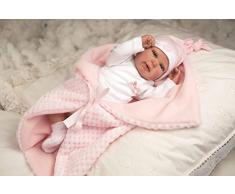 Muñecas Arias- Reborn Muñeco 45 Rosa con Manta, Multicolor (98020)