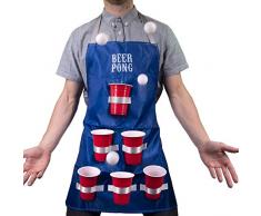 Fizz Creations 1592 Beer Pong - Delantal, Color Azul, Blanco y Rojo