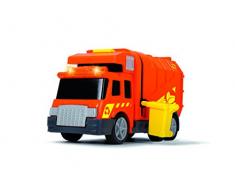 Dickie-Camión de Basura Action Series 15cm 3302000 Vehículo de Juguete con función, Color Naranja